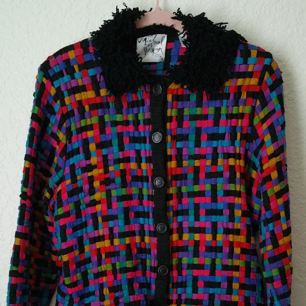 Michael Simon Lattice Multicolor Sweater
